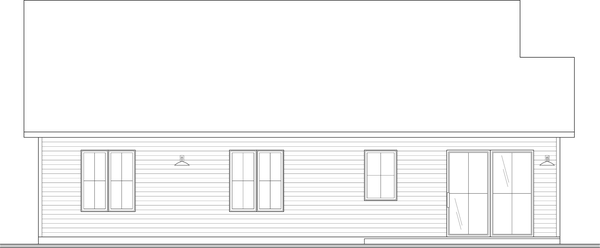 Rear Elevation for House Plan #142161