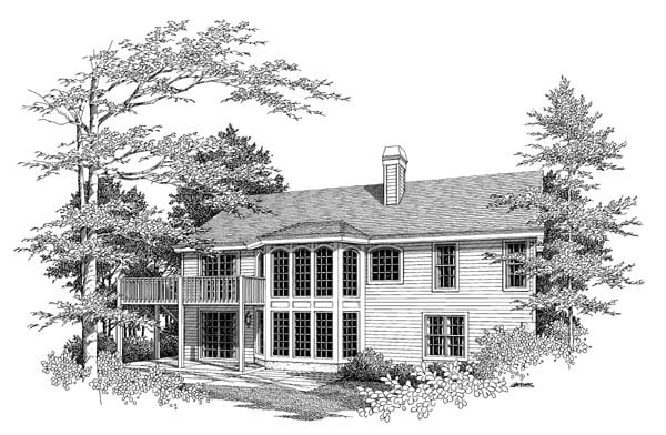 Rear Elevation for House Plan #632342