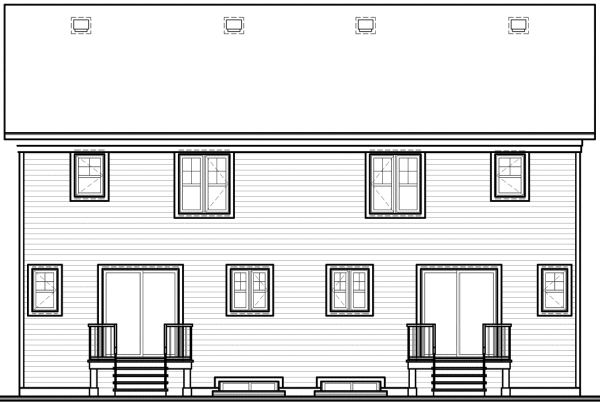Rear Elevation for House Plan #140203