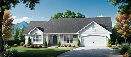 Full Rendering for House Plan #356251