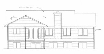 Rear Elevation for House Plan #356251
