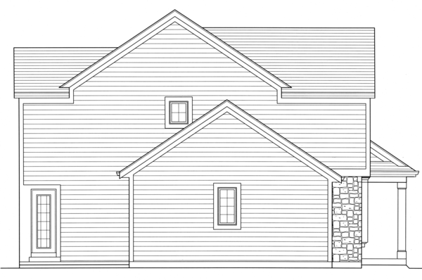 Left Elevation for House Plan #534861