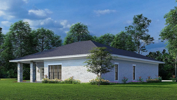 Rear Elevation for House Plan #311941