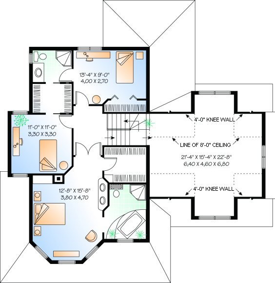 Second Floor Plan for House Plan #146046