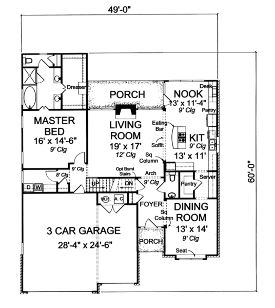 Main Floor Plan for House Plan #241712