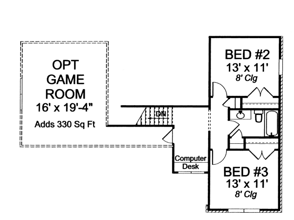 Second Floor Plan for House Plan #241712