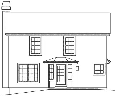 Rear Elevation for House Plan #631994