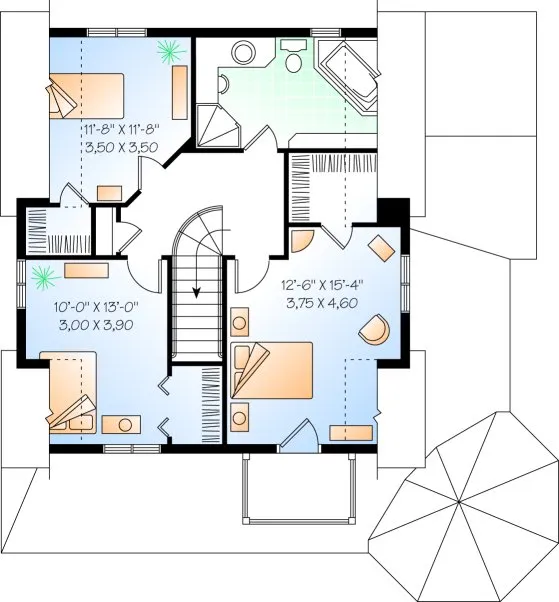 Second Floor Plan for House Plan #141056