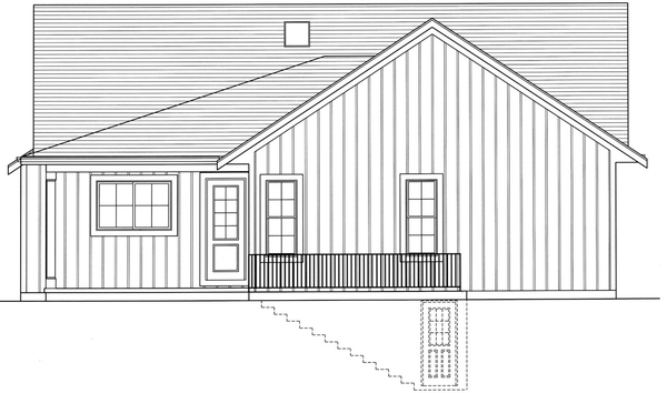 Rear Elevation for House Plan #533932