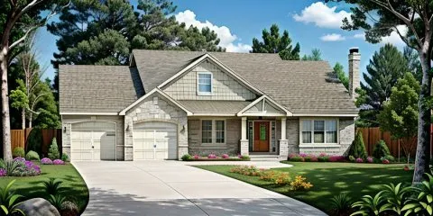 Full Rendering for House Plan #350511