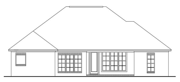 Rear Elevation for House Plan #306061