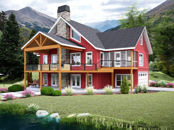 Rear Elevation for House Plan #699442