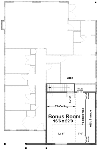 Attic Plan for House Plan #203062