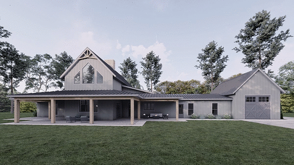 Rear Elevation for House Plan #319743