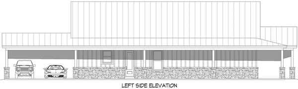 Left Elevation for House Plan #693932