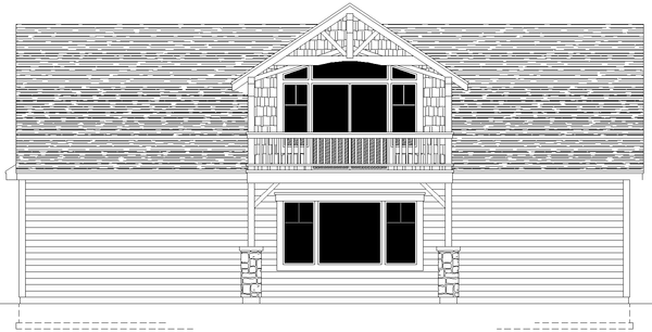 Rear Elevation for House Plan #800262