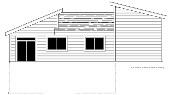 Rear Elevation for House Plan #806551