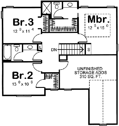 Second Floor Plan for House Plan #700104