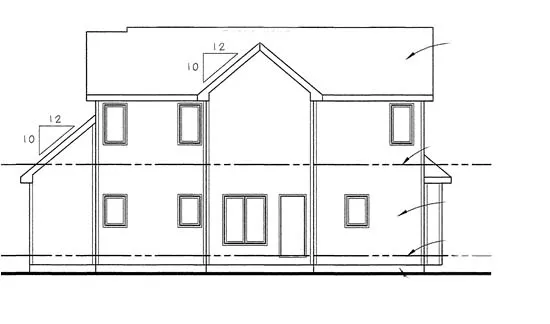 Rear Elevation for House Plan #700104