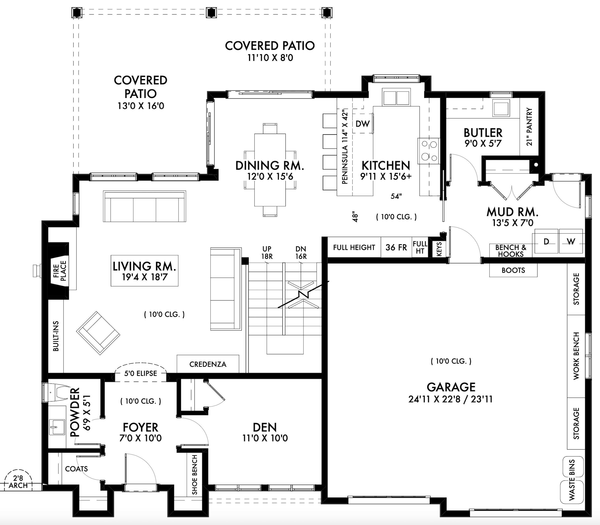 Main Floor Plan for House Plan #595252