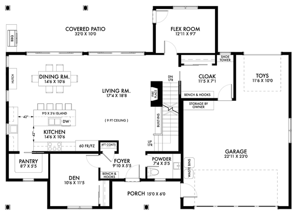 Main Floor Plan for House Plan #595992