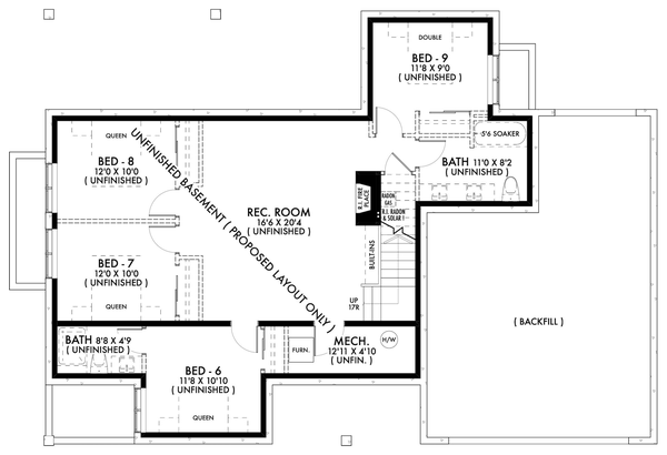Basement Plan for House Plan #595992