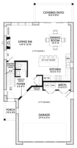 Main Floor Plan for House Plan #594381
