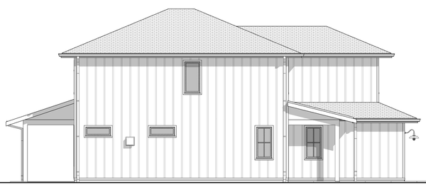 Left Elevation for House Plan #594381
