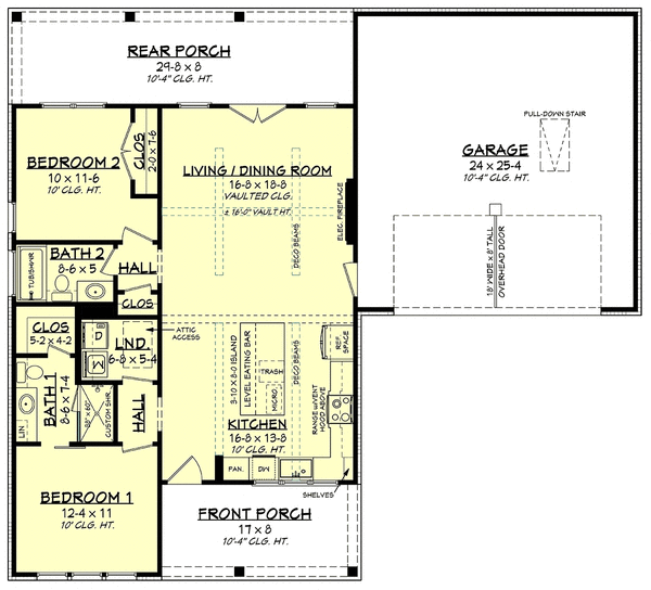 Main Floor Plan for House Plan #304901
