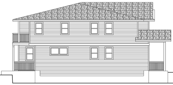 Left Elevation for House Plan #342783