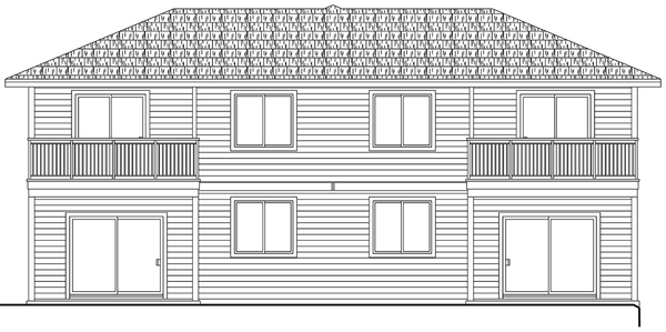 Rear Elevation for House Plan #342783