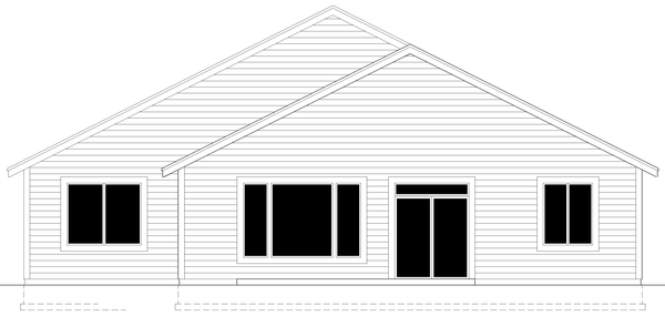 Rear Elevation for House Plan #800312