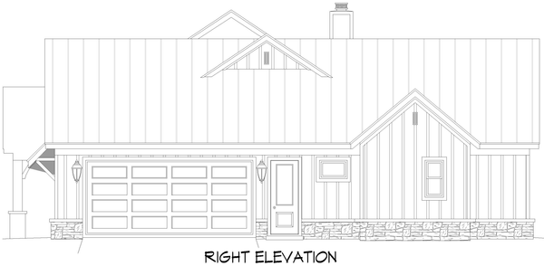 Right Elevation for House Plan #696932