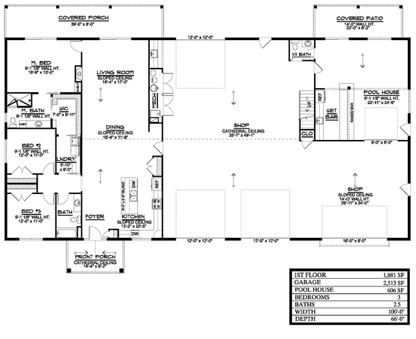 Main Floor Plan for House Plan #756552