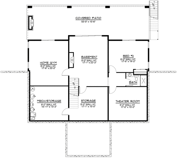 Basement Plan for House Plan #758604