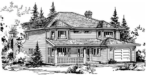 Full Rendering for House Plan #135309