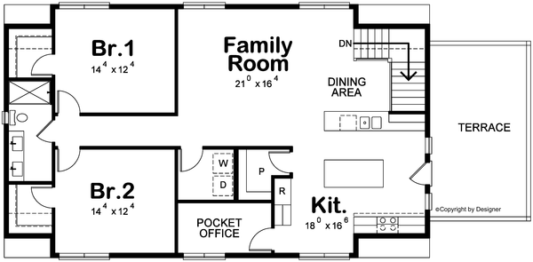 Second Floor Plan for House Plan #155692