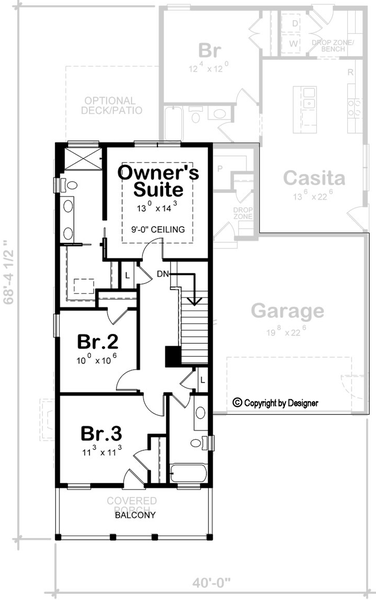 Second Floor Plan for House Plan #151832