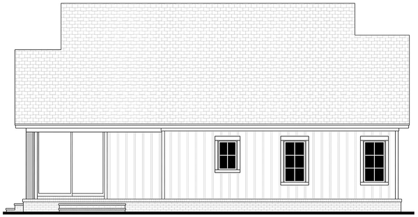 Rear Elevation for House Plan #306951