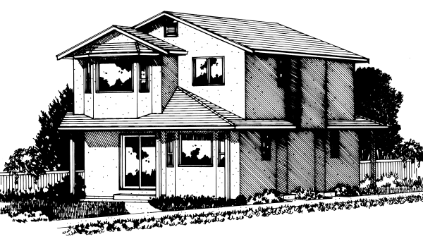 Full Rendering for House Plan #201406
