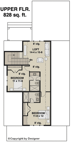 Second Floor Plan for House Plan #283042