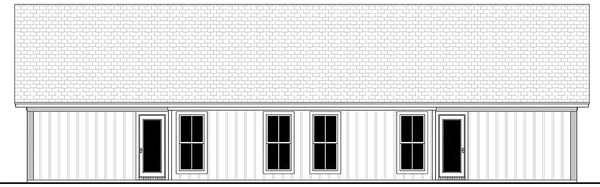 Rear Elevation for House Plan #306912