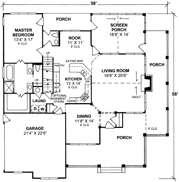 Main Floor Plan for House Plan #245142