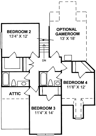 Second Floor Plan for House Plan #245142
