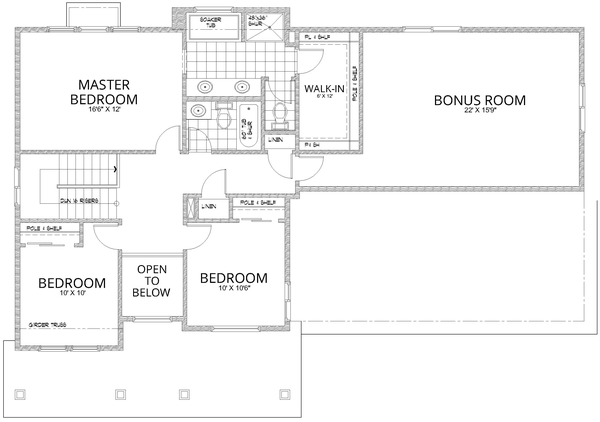 Second Floor Plan for House Plan #803682