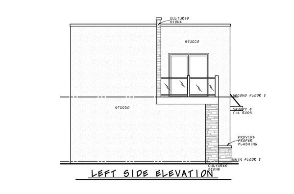 Left Elevation for House Plan #150851