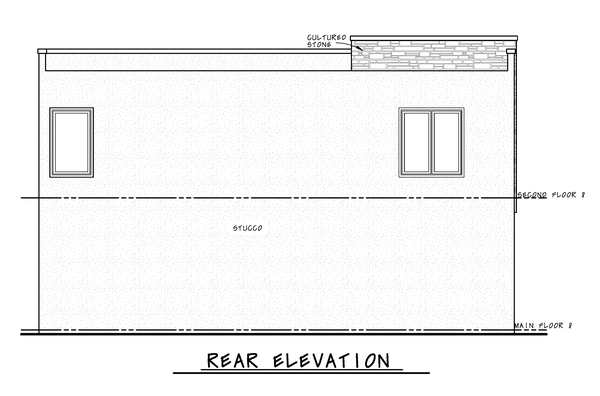 Rear Elevation for House Plan #150851