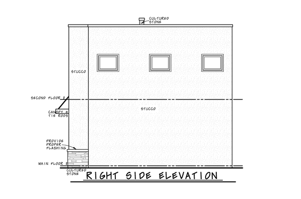 Right Elevation for House Plan #150851