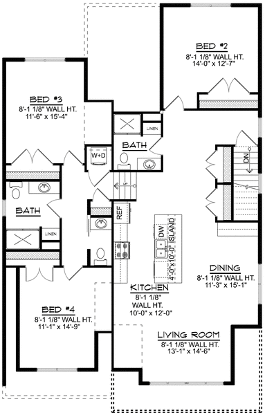 Second Floor Plan for House Plan #754442