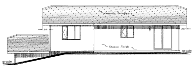 Rear Elevation for House Plan #131509